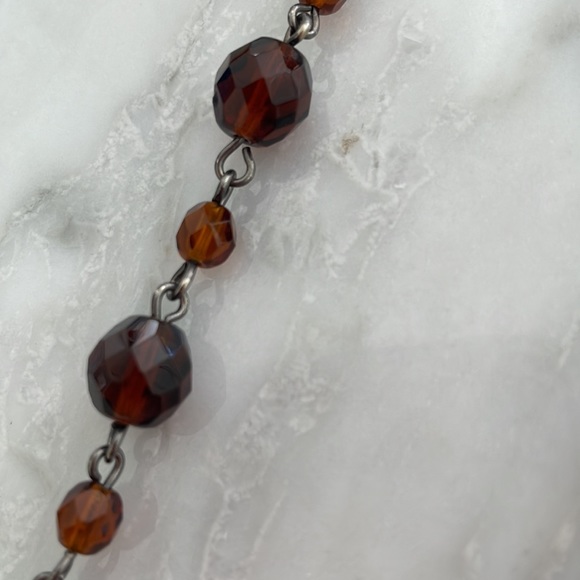 Made in Italy - long amber colored statement necklace! - Picture 7 of 8